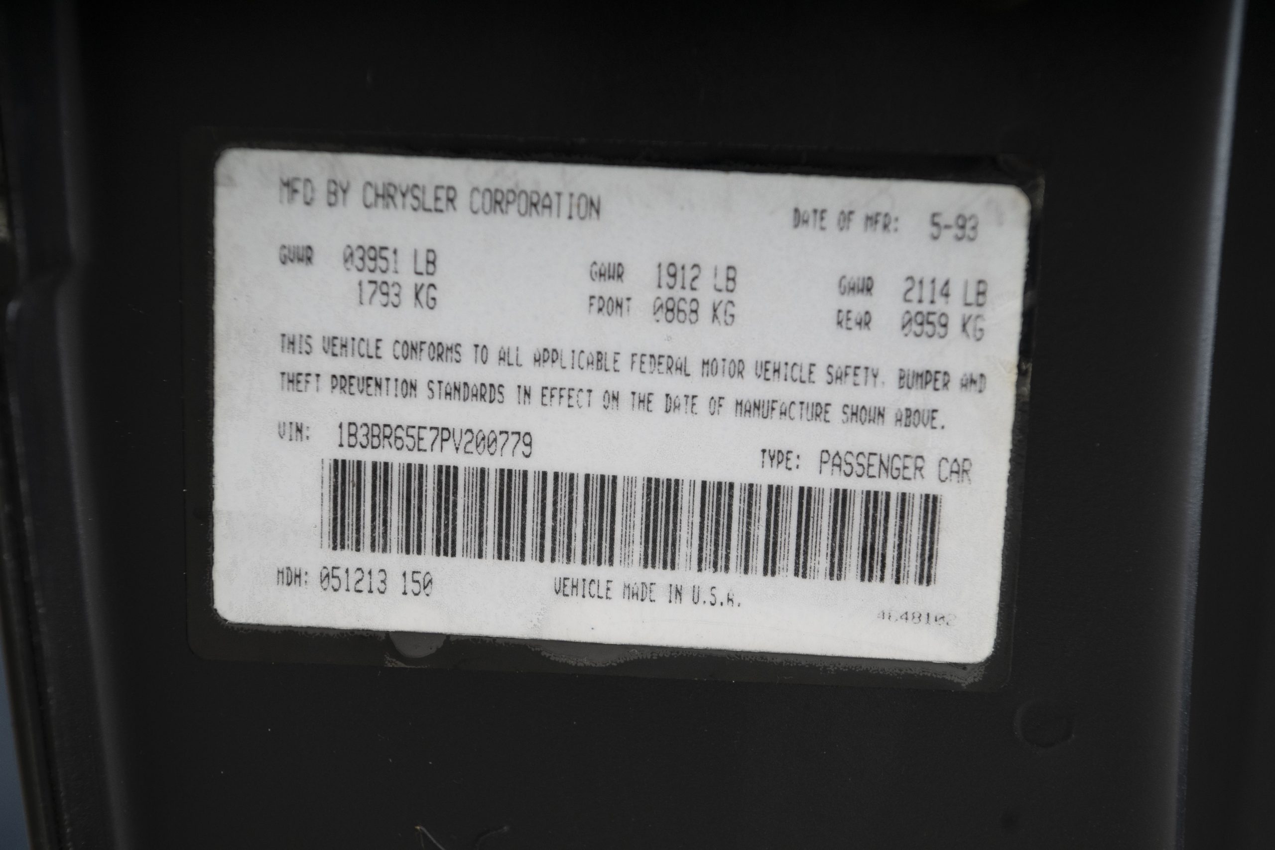 1993 Dodge Viper RT/10