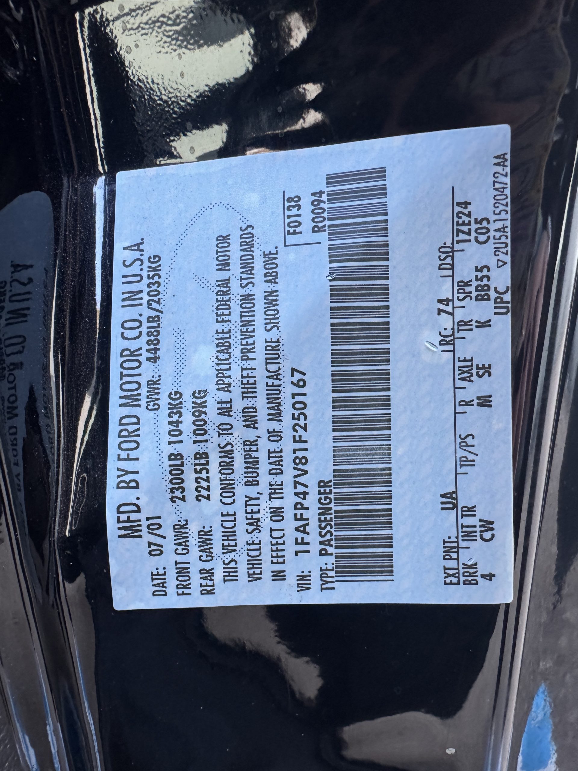 2001 Ford Mustang SVT Cobra